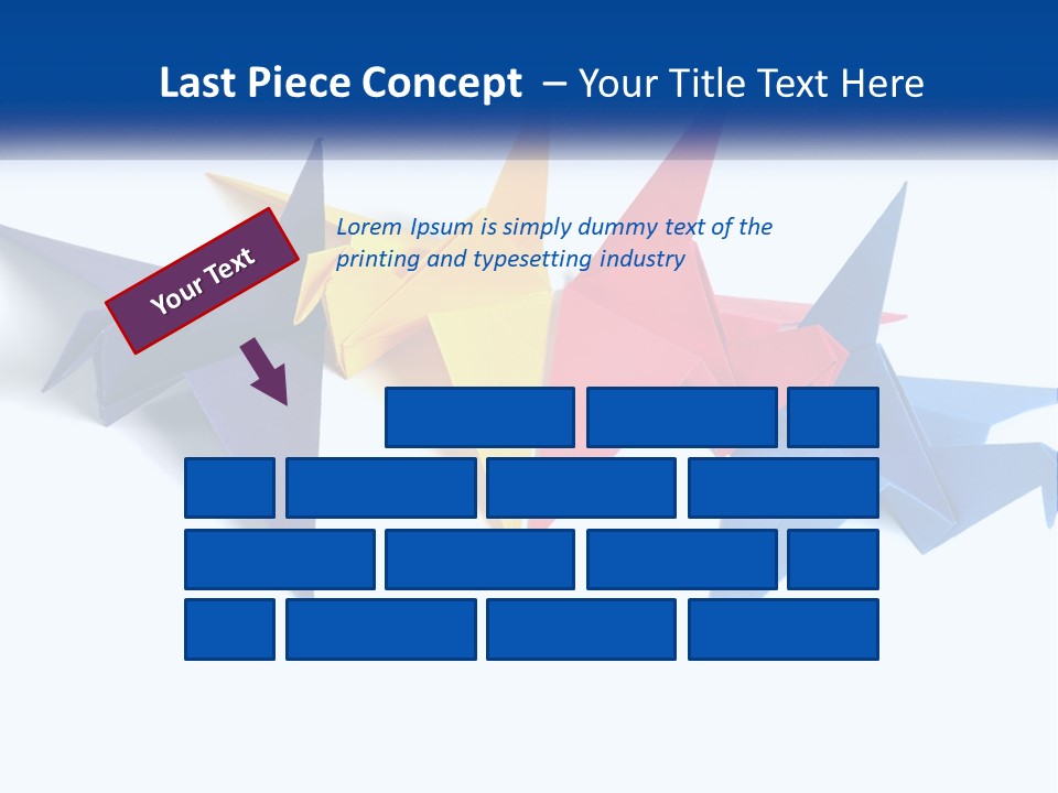 A Group Of Origami Birds On A White Background PowerPoint Template