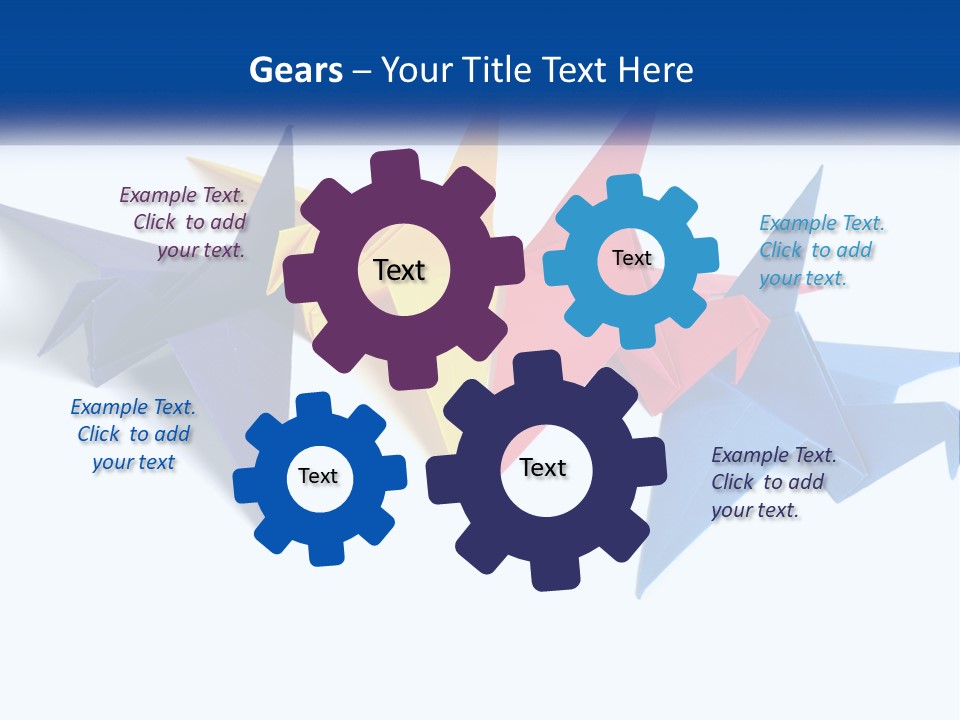 A Group Of Origami Birds On A White Background PowerPoint Template