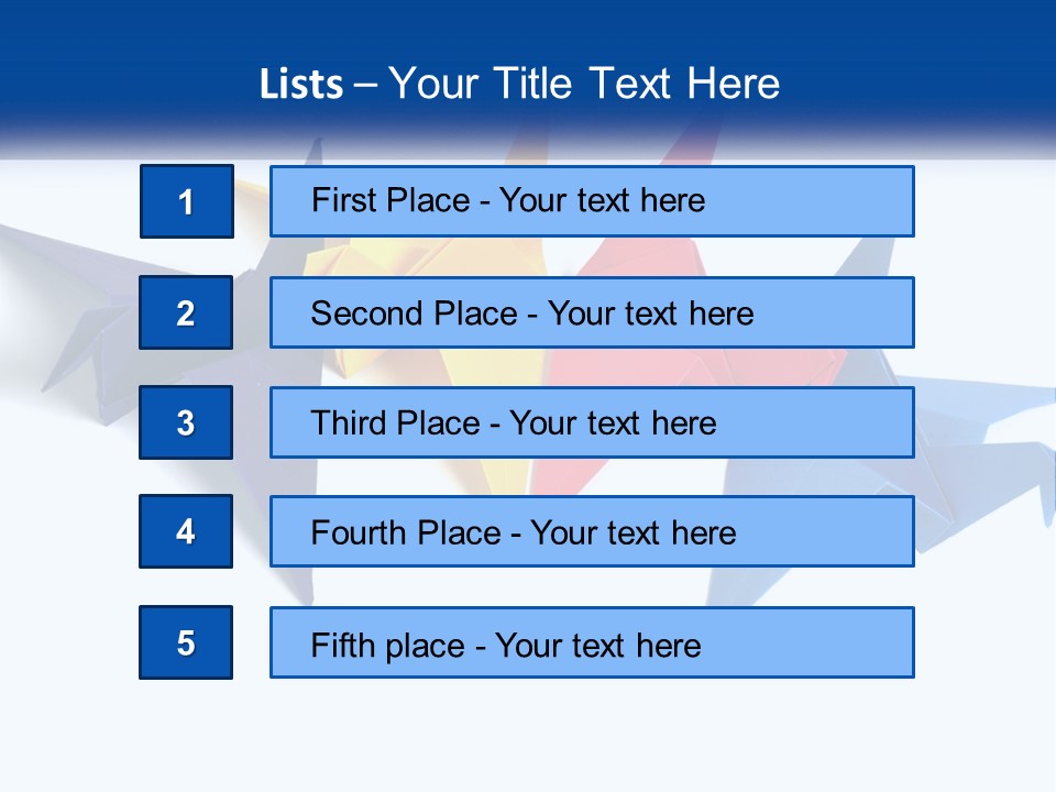A Group Of Origami Birds On A White Background PowerPoint Template