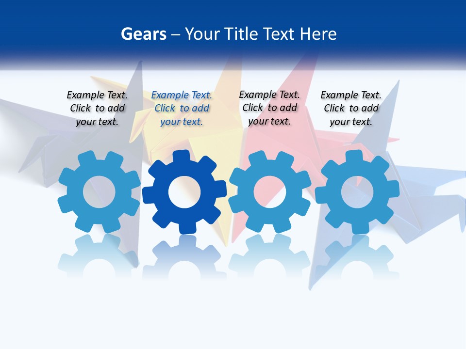 A Group Of Origami Birds On A White Background PowerPoint Template