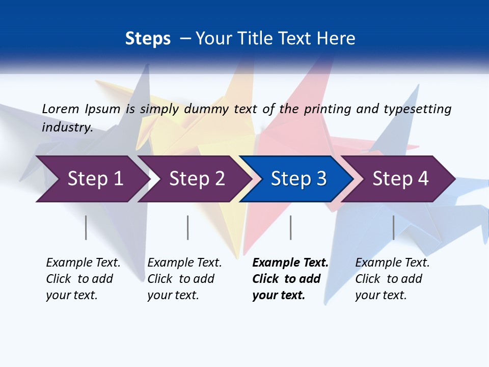 A Group Of Origami Birds On A White Background PowerPoint Template