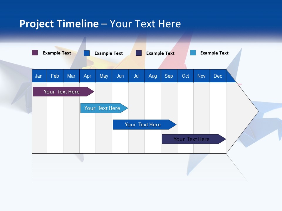 A Group Of Origami Birds On A White Background PowerPoint Template