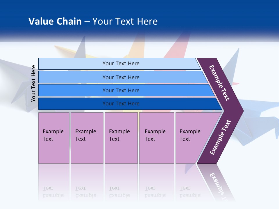 A Group Of Origami Birds On A White Background PowerPoint Template
