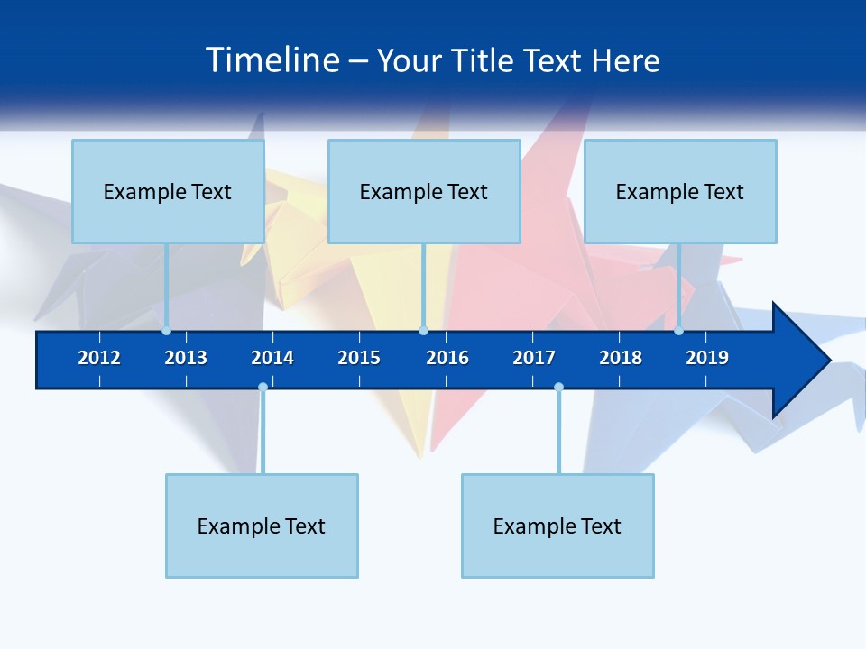 A Group Of Origami Birds On A White Background PowerPoint Template
