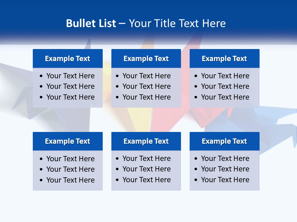 A Group Of Origami Birds On A White Background PowerPoint Template