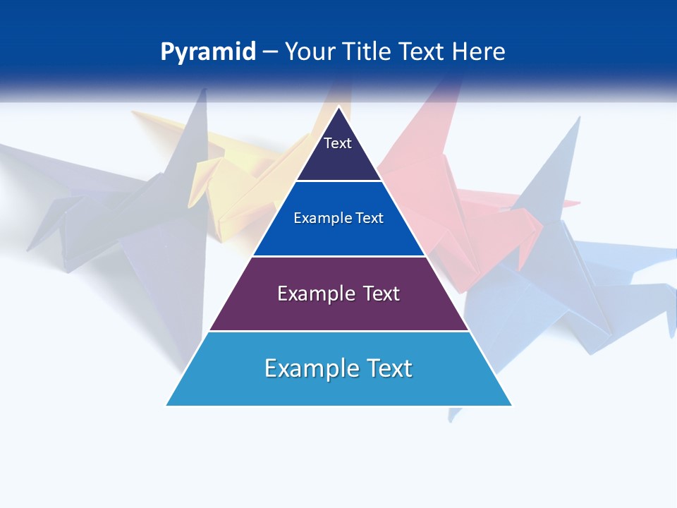 A Group Of Origami Birds On A White Background PowerPoint Template