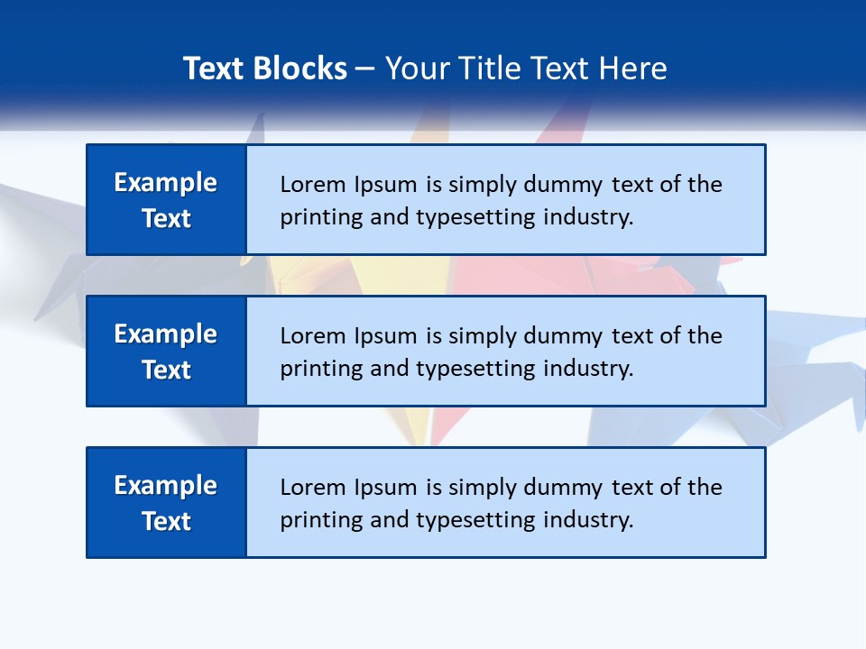 A Group Of Origami Birds On A White Background PowerPoint Template