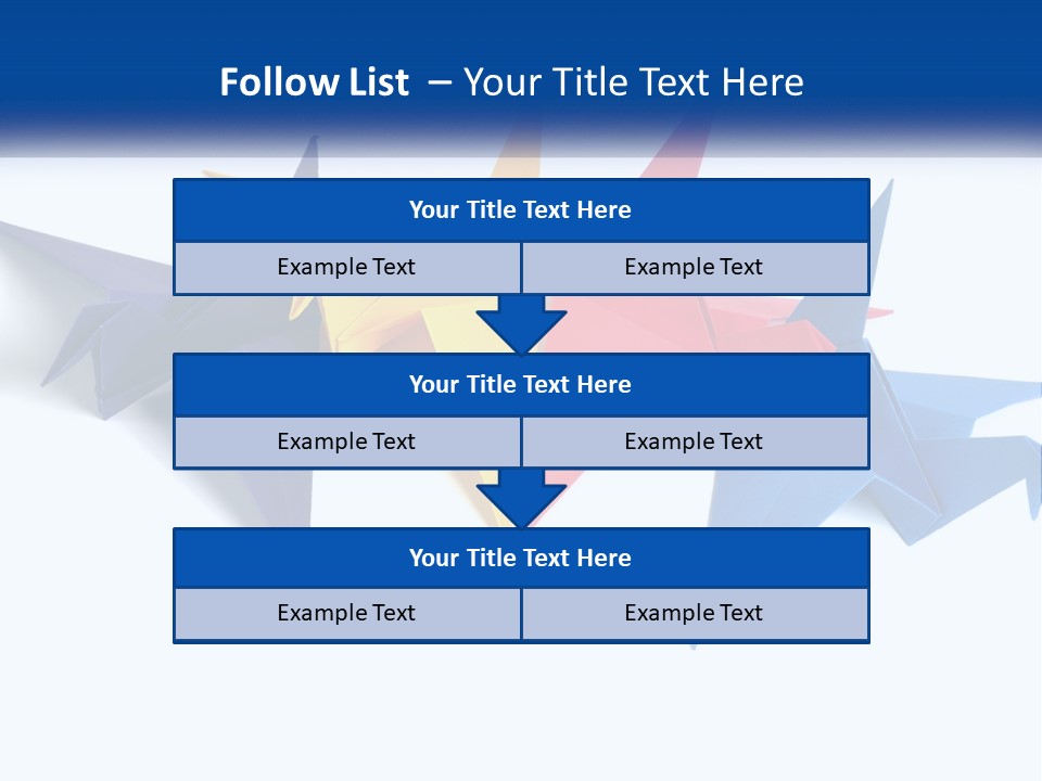 A Group Of Origami Birds On A White Background PowerPoint Template