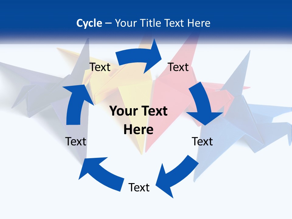 A Group Of Origami Birds On A White Background PowerPoint Template