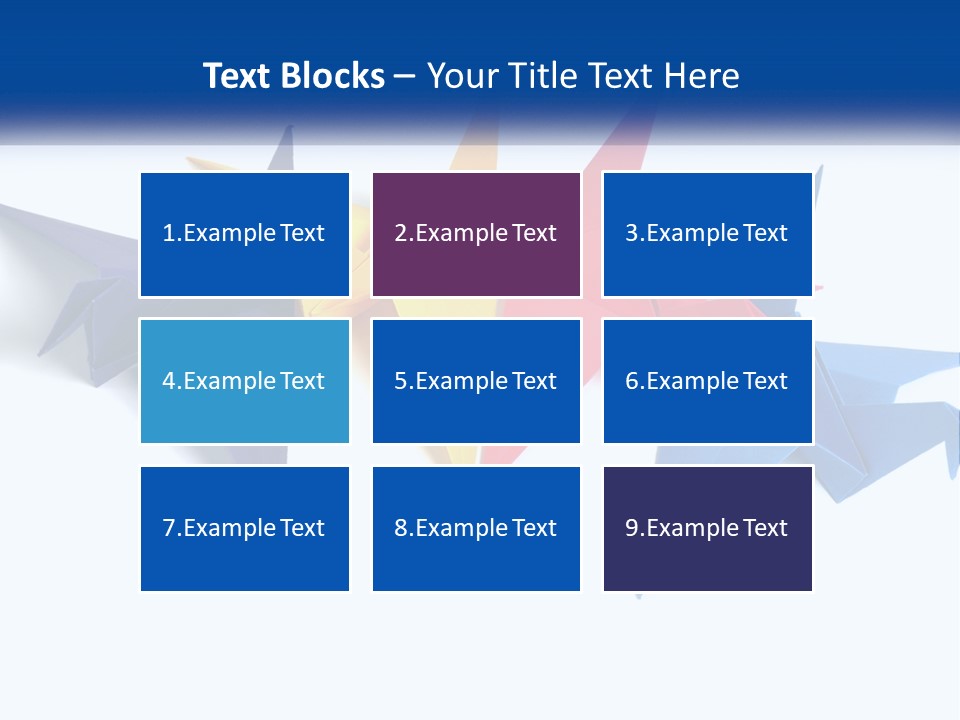 A Group Of Origami Birds On A White Background PowerPoint Template