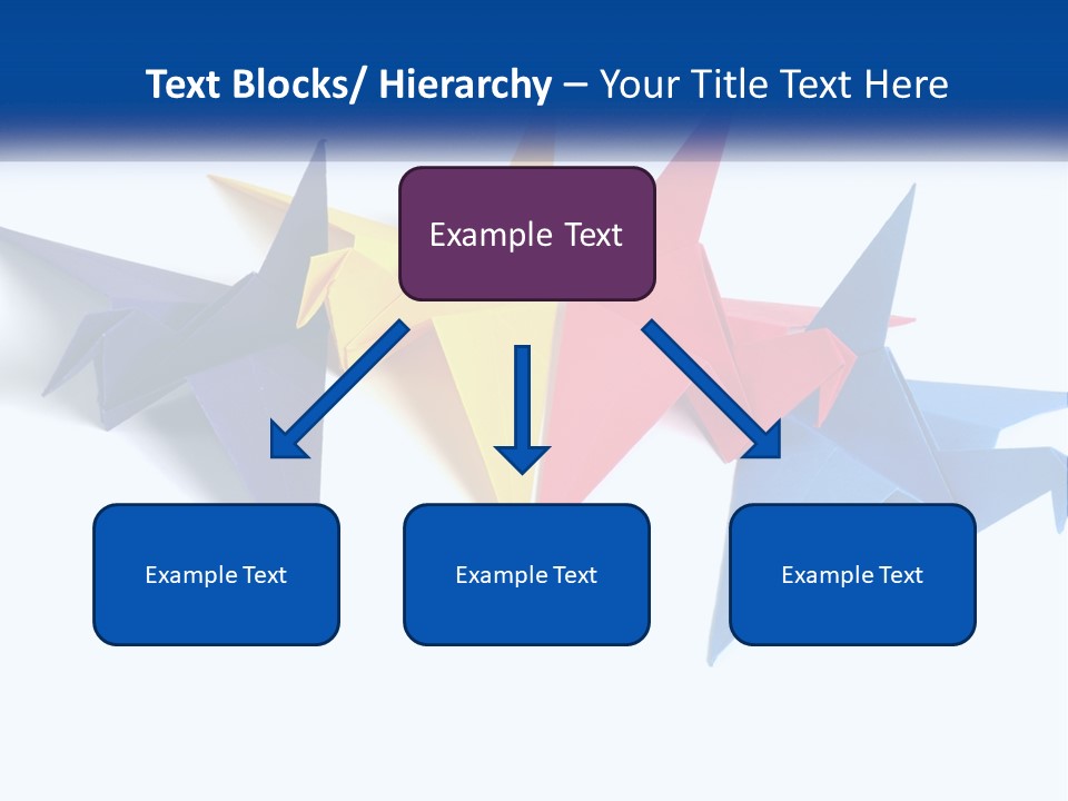 A Group Of Origami Birds On A White Background PowerPoint Template