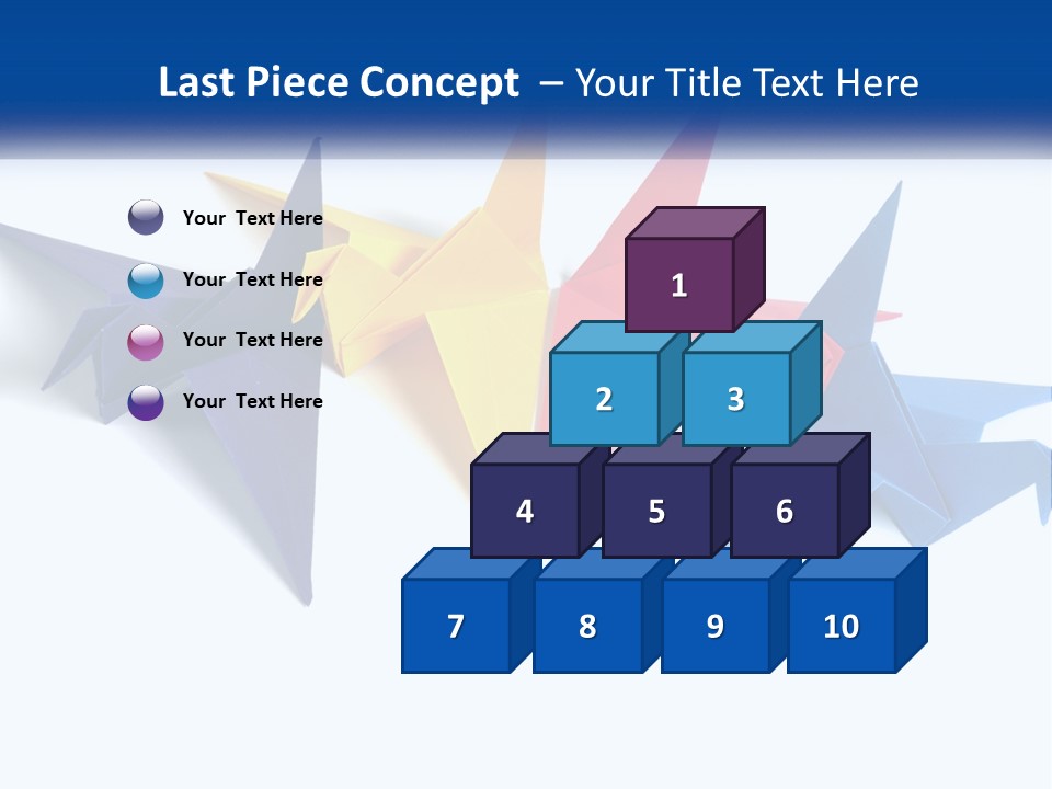 A Group Of Origami Birds On A White Background PowerPoint Template