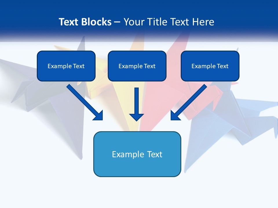 A Group Of Origami Birds On A White Background PowerPoint Template