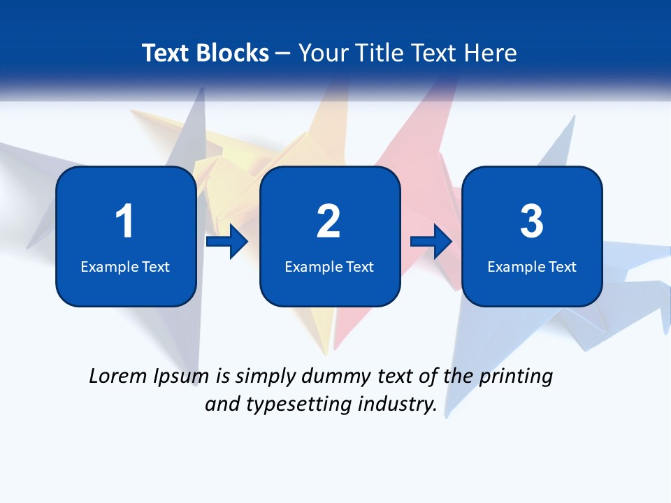 A Group Of Origami Birds On A White Background PowerPoint Template