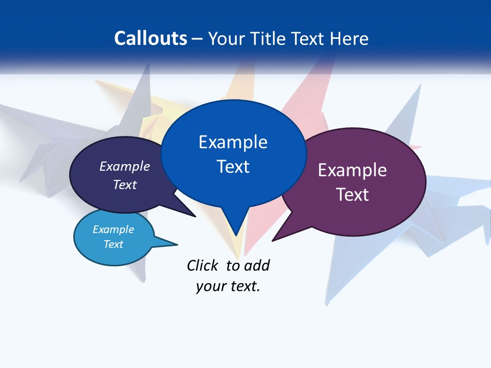 A Group Of Origami Birds On A White Background PowerPoint Template