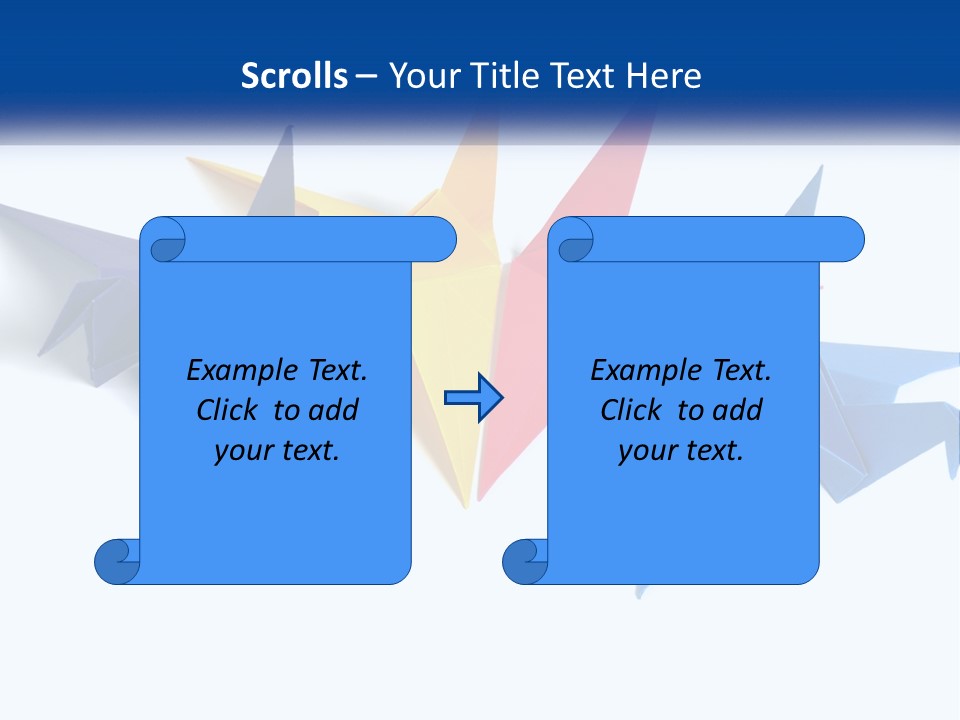 A Group Of Origami Birds On A White Background PowerPoint Template