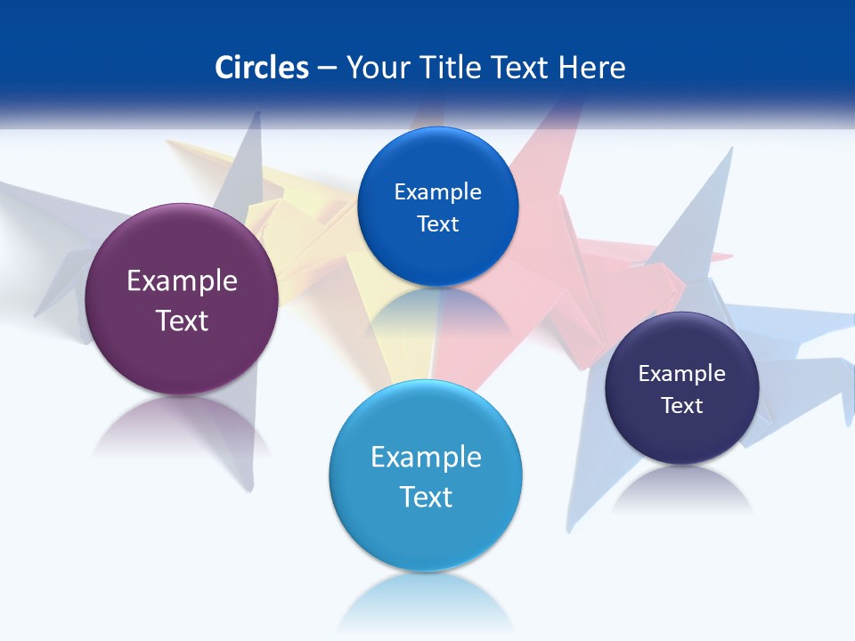 A Group Of Origami Birds On A White Background PowerPoint Template