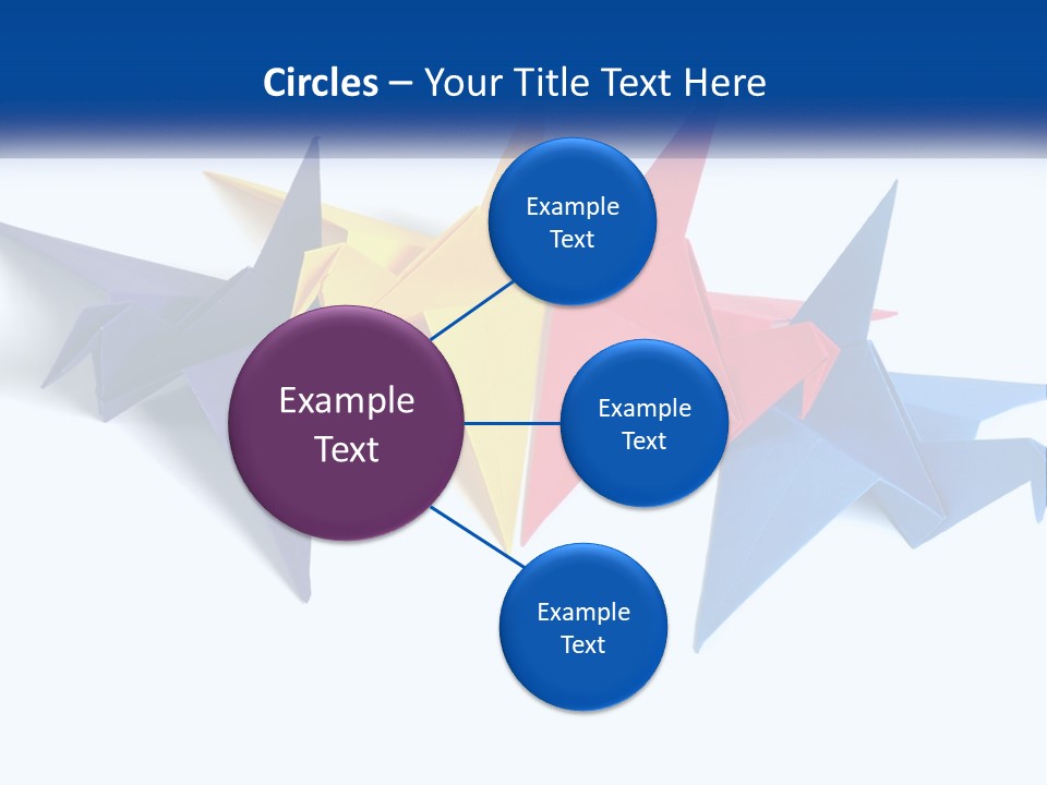 A Group Of Origami Birds On A White Background PowerPoint Template