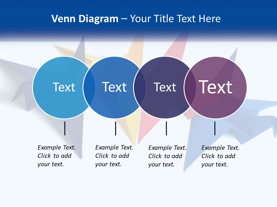 A Group Of Origami Birds On A White Background PowerPoint Template