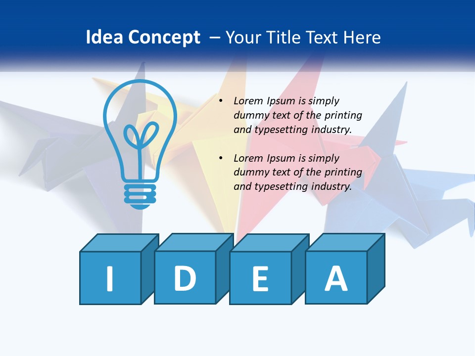 A Group Of Origami Birds On A White Background PowerPoint Template