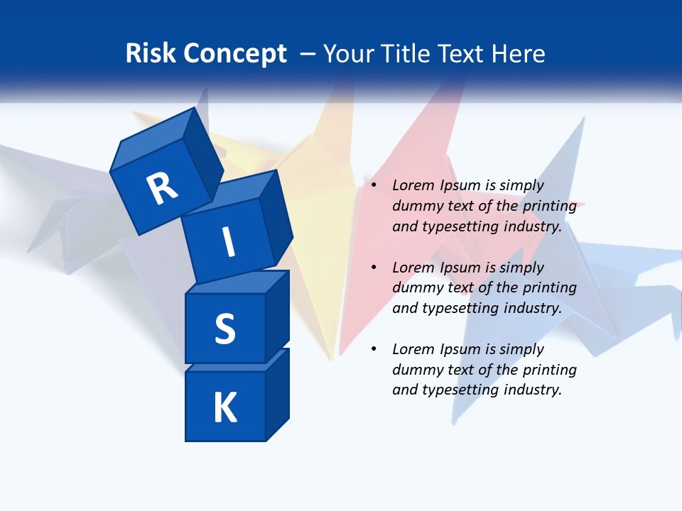 A Group Of Origami Birds On A White Background PowerPoint Template