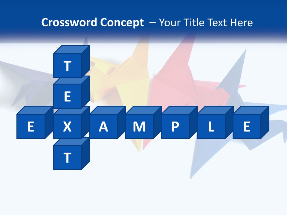 A Group Of Origami Birds On A White Background PowerPoint Template