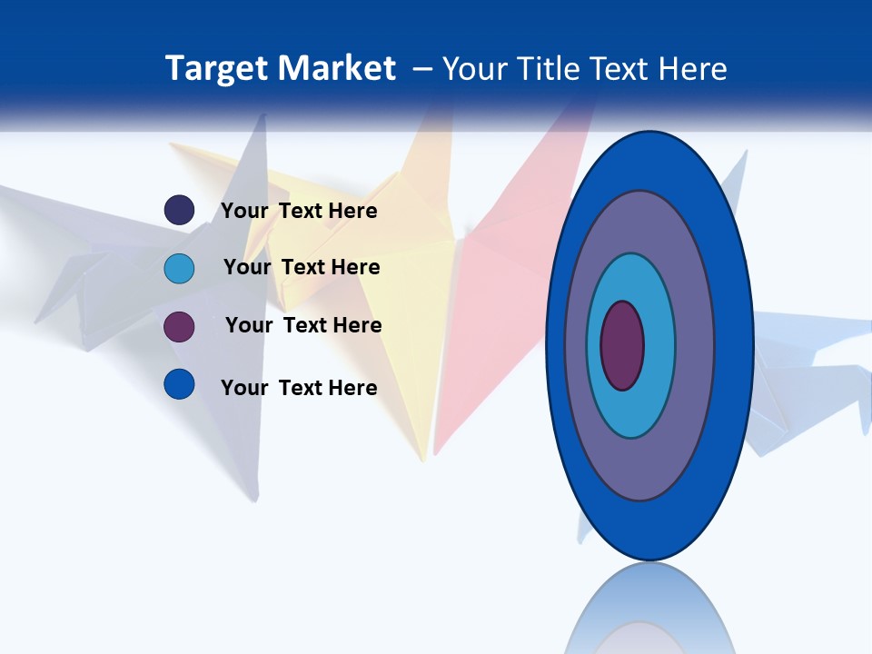 A Group Of Origami Birds On A White Background PowerPoint Template