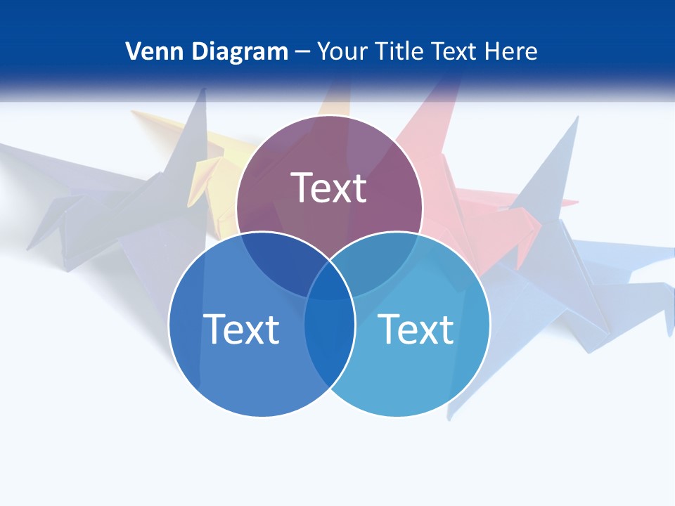 A Group Of Origami Birds On A White Background PowerPoint Template