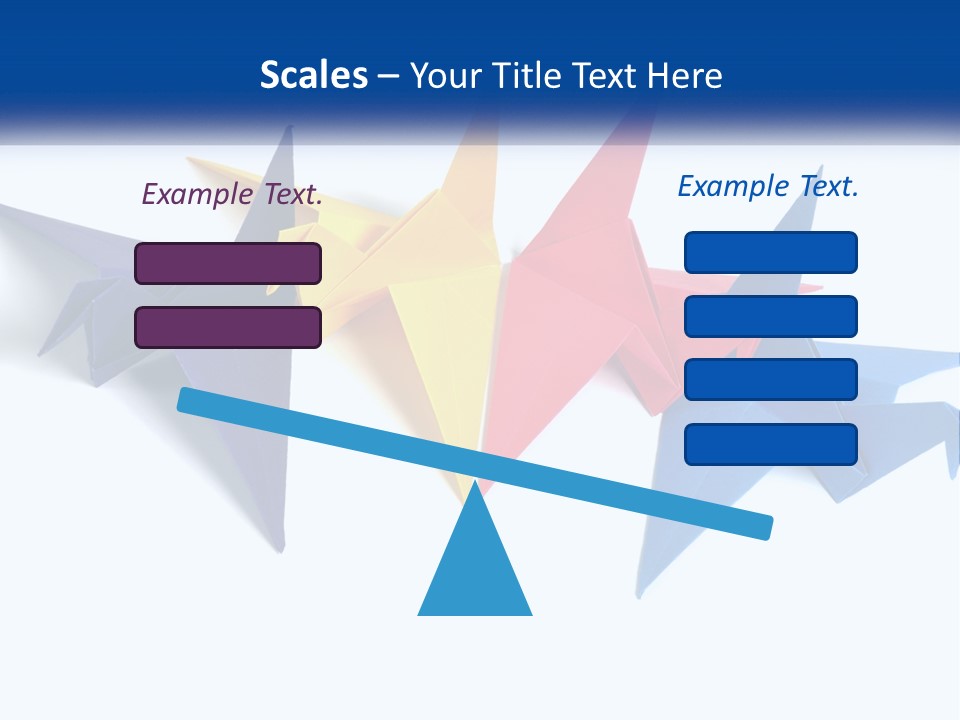 A Group Of Origami Birds On A White Background PowerPoint Template