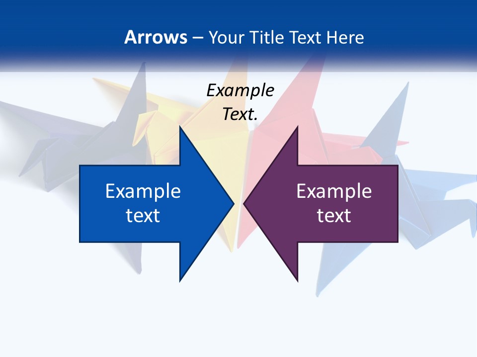 A Group Of Origami Birds On A White Background PowerPoint Template