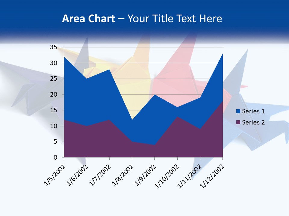 A Group Of Origami Birds On A White Background PowerPoint Template