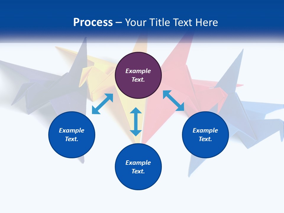 A Group Of Origami Birds On A White Background PowerPoint Template