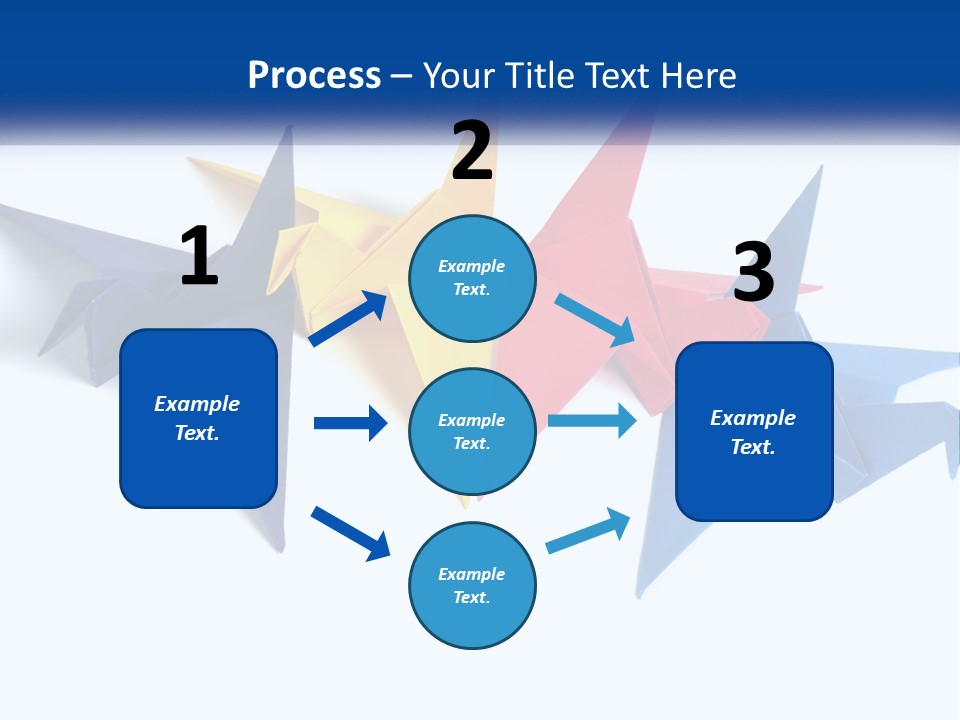 A Group Of Origami Birds On A White Background PowerPoint Template