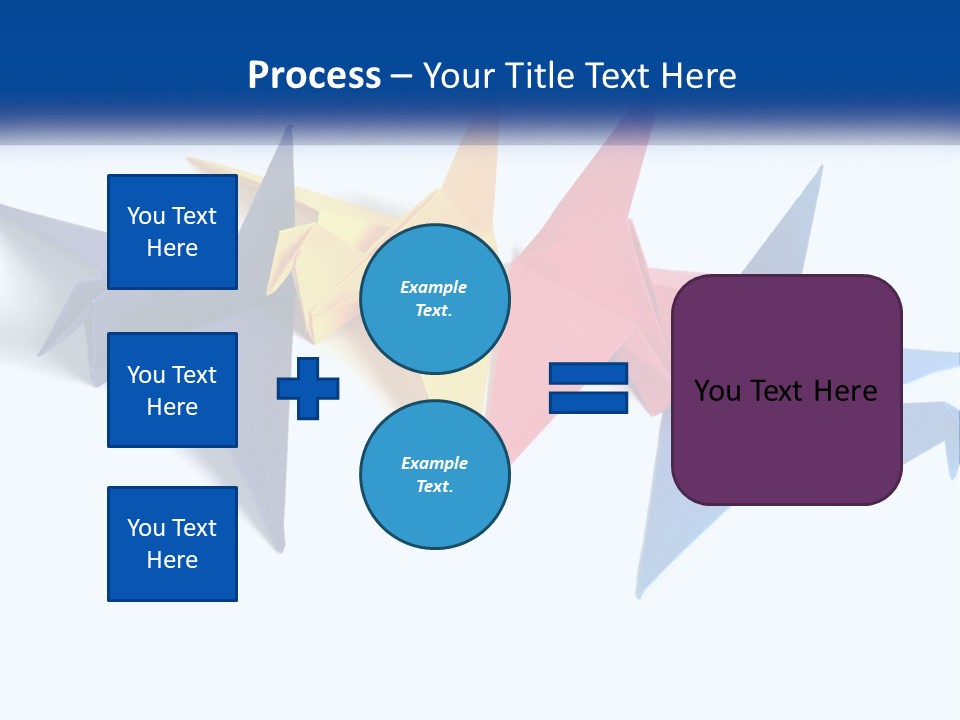 A Group Of Origami Birds On A White Background PowerPoint Template