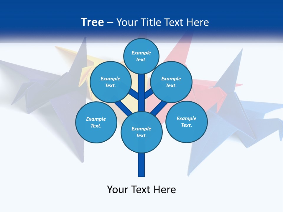 A Group Of Origami Birds On A White Background PowerPoint Template