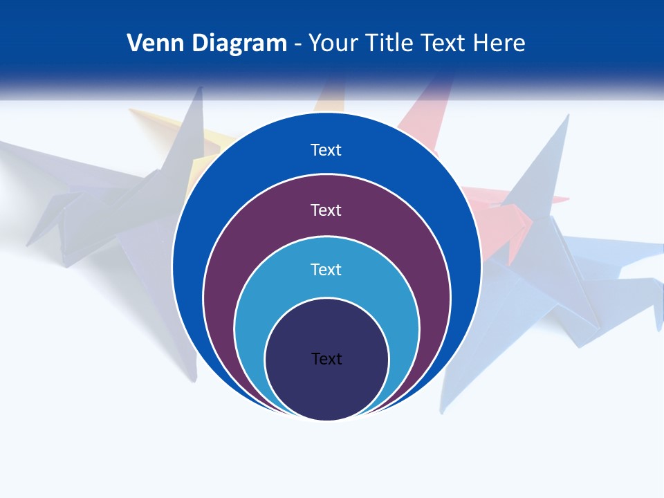 A Group Of Origami Birds On A White Background PowerPoint Template
