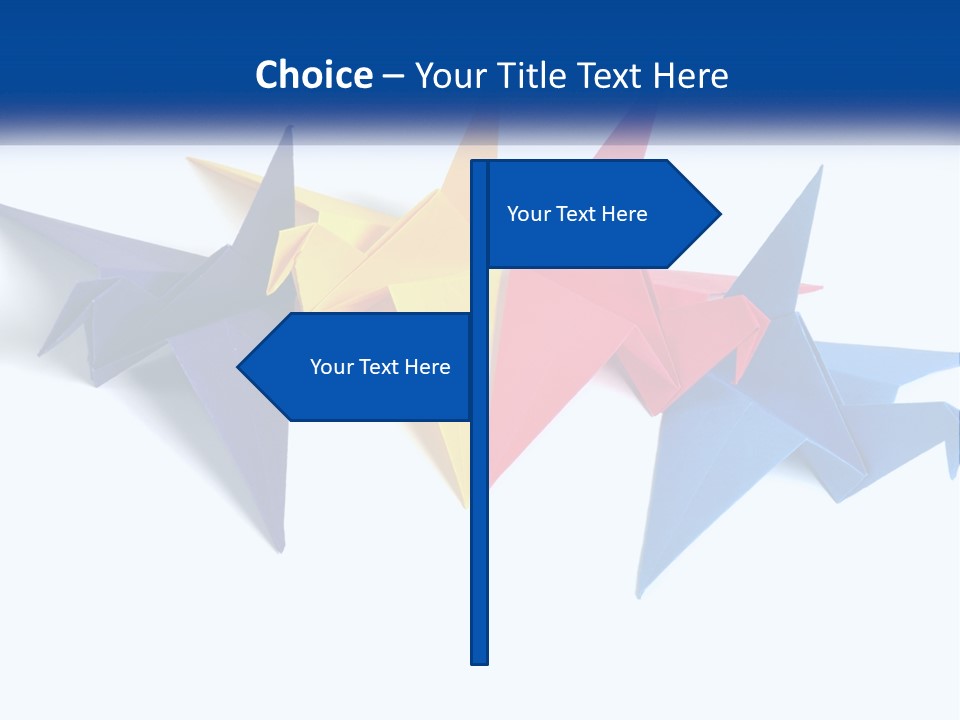 A Group Of Origami Birds On A White Background PowerPoint Template