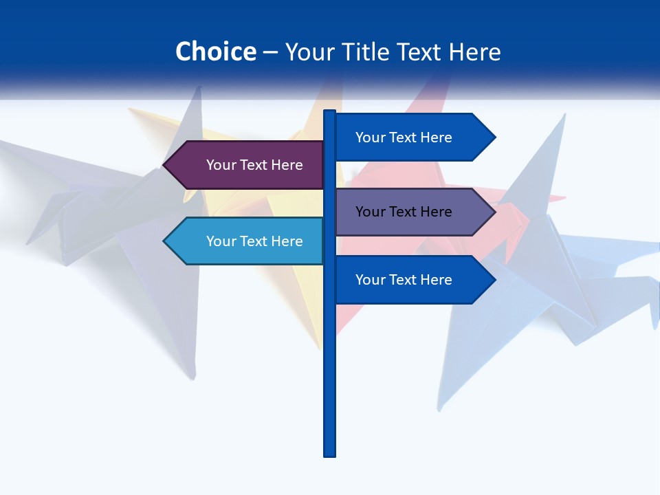 A Group Of Origami Birds On A White Background PowerPoint Template