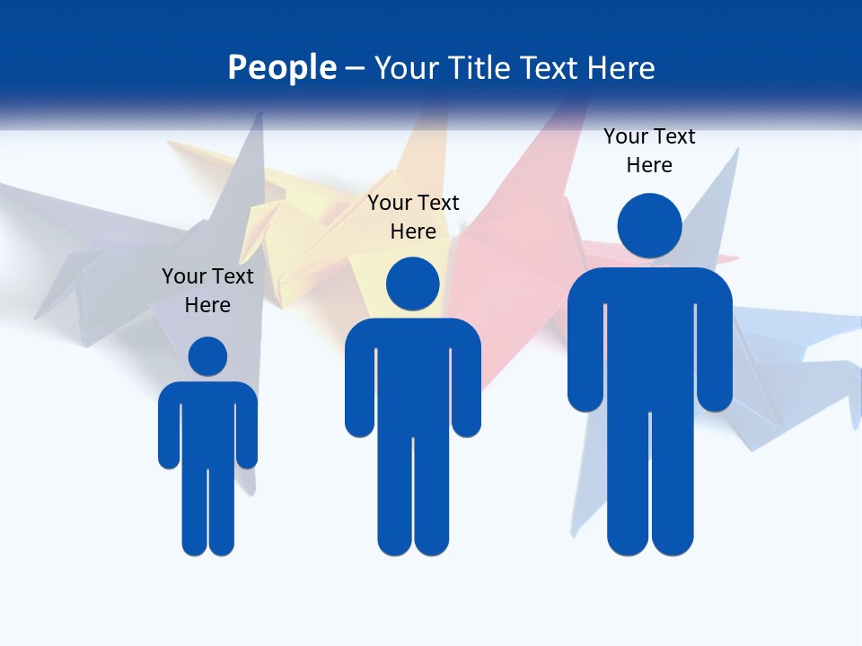 A Group Of Origami Birds On A White Background PowerPoint Template