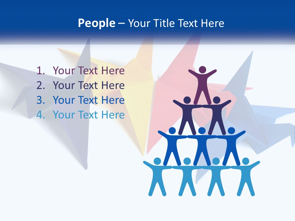 A Group Of Origami Birds On A White Background PowerPoint Template