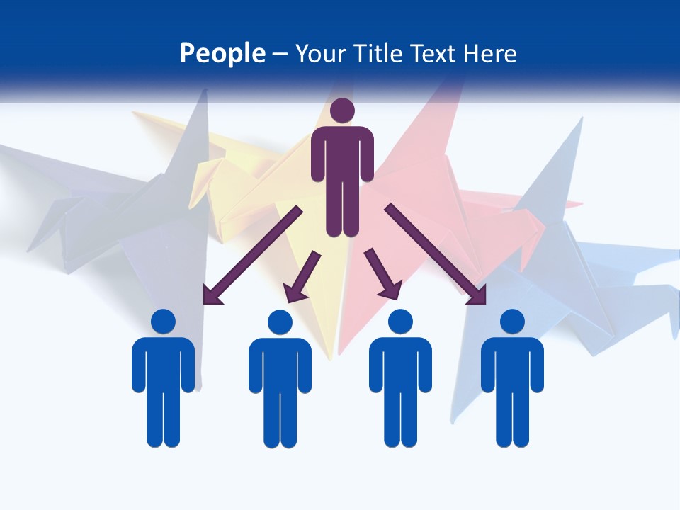 A Group Of Origami Birds On A White Background PowerPoint Template