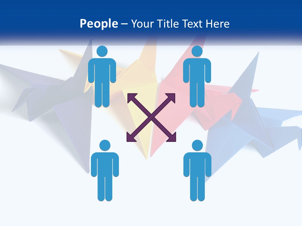 A Group Of Origami Birds On A White Background PowerPoint Template