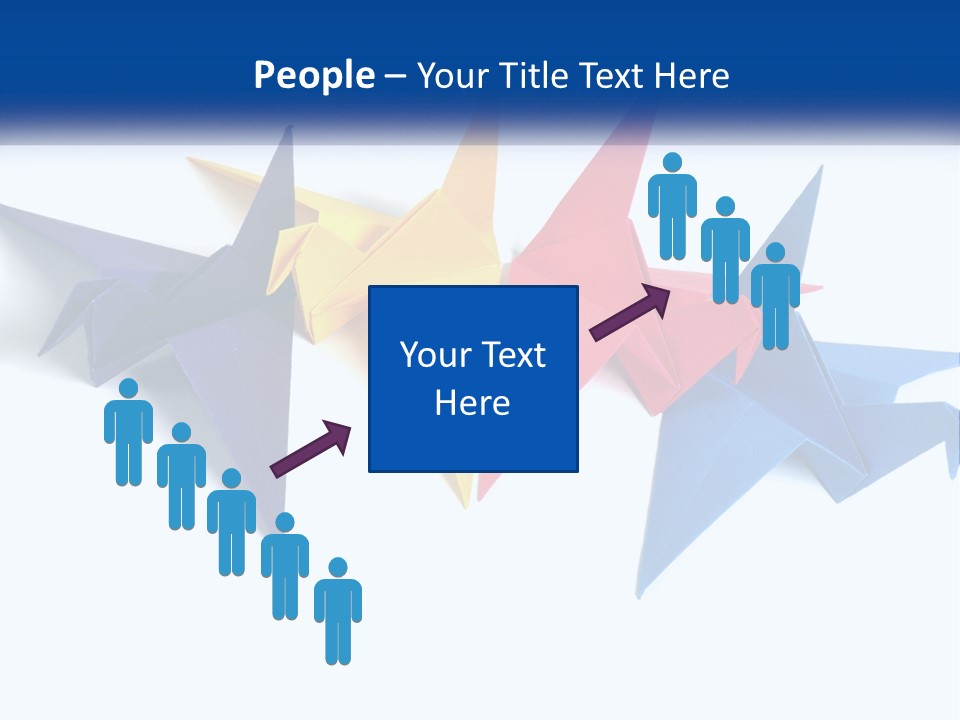 A Group Of Origami Birds On A White Background PowerPoint Template