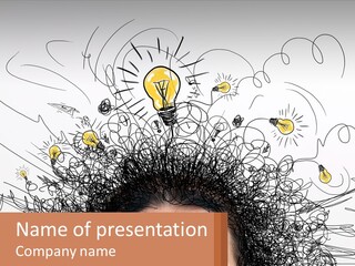 A Woman With A Light Bulb Above Her Head PowerPoint Template