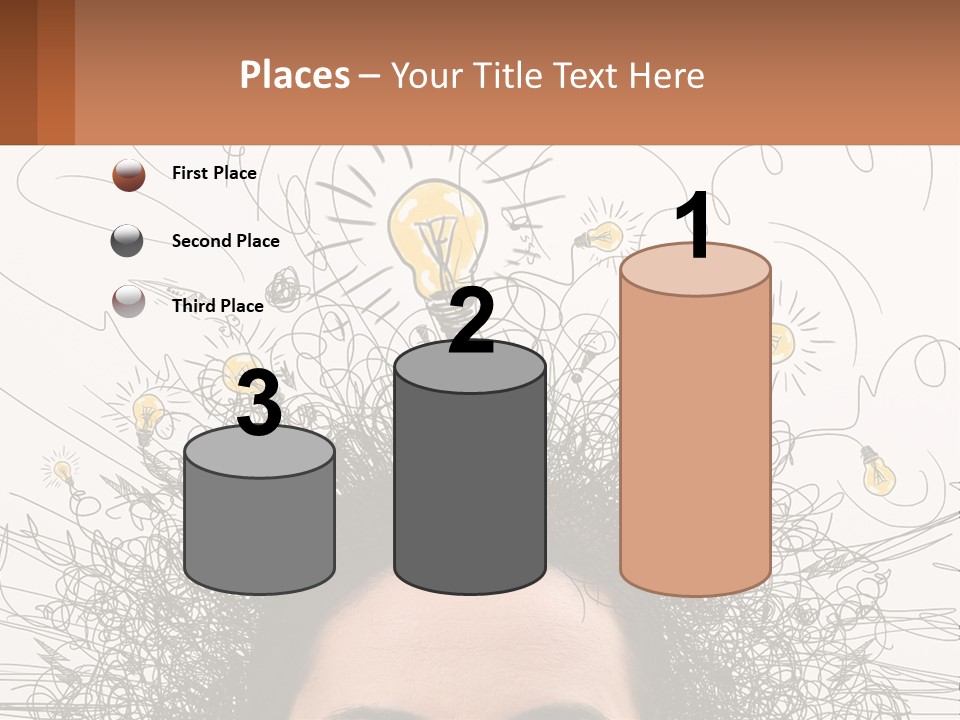 A Woman With A Light Bulb Above Her Head PowerPoint Template