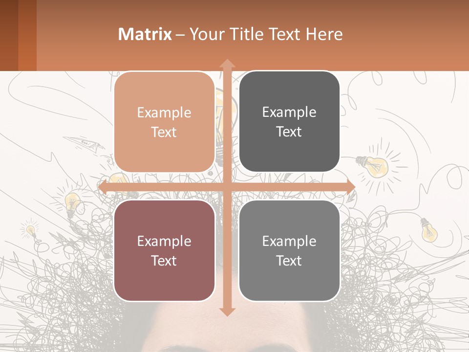 A Woman With A Light Bulb Above Her Head PowerPoint Template