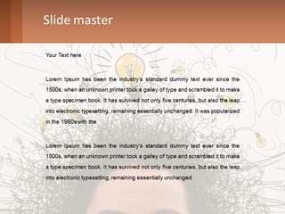 A Woman With A Light Bulb Above Her Head PowerPoint Template