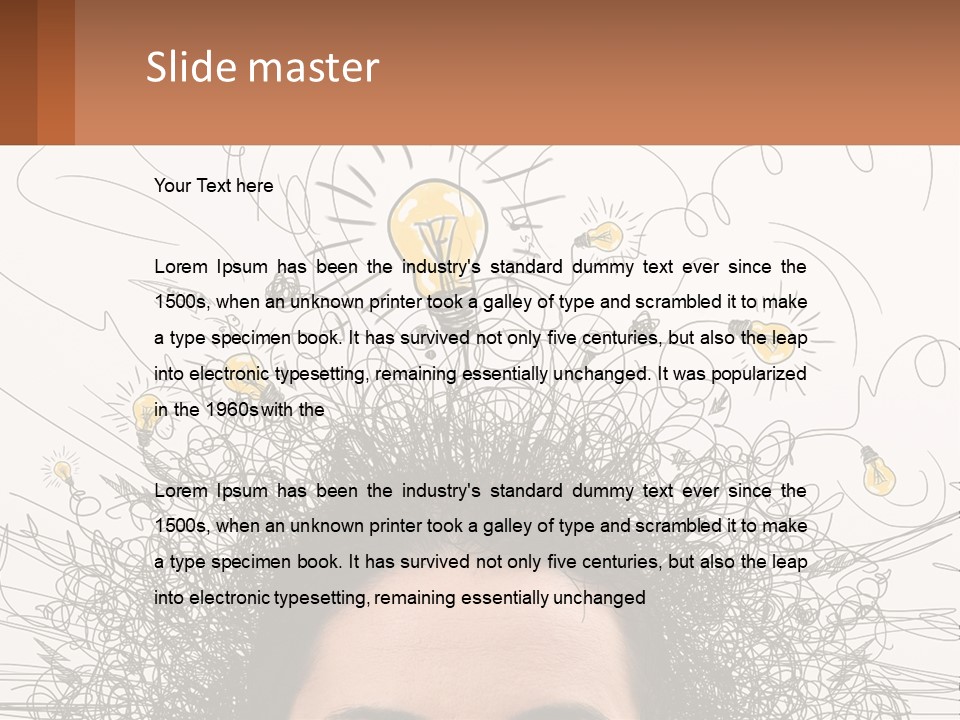 A Woman With A Light Bulb Above Her Head PowerPoint Template