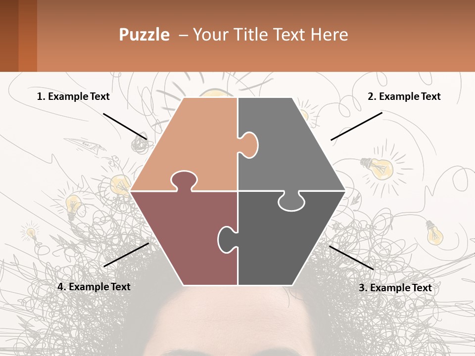 A Woman With A Light Bulb Above Her Head PowerPoint Template