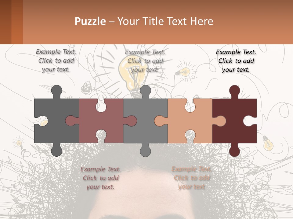 A Woman With A Light Bulb Above Her Head PowerPoint Template